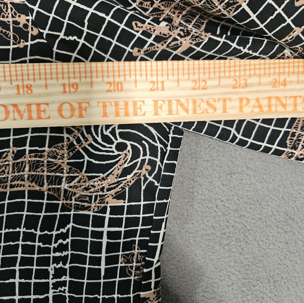 Vintage 80s Asian Design Womens XXL Button Up Shirt Zebra Black Check - Picture 6 of 10